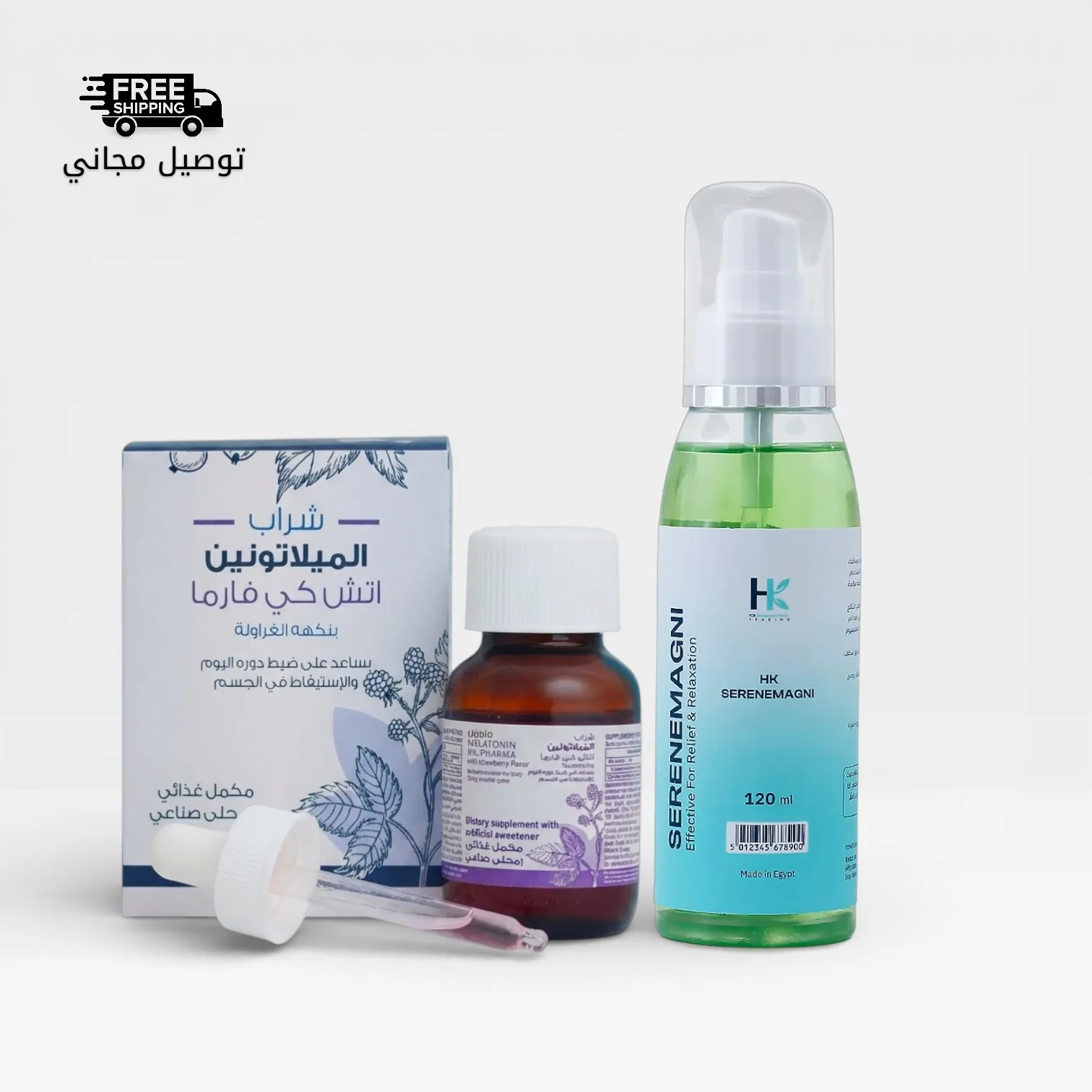 melatonin+serenmagni-4 باقة أسترخاء الأعصاب والنوم العميق (بخاخ أملاح المغنيسيوم + مشروب النوم) ((خصم 35% + توصيل مجاني)) - الصورة 1